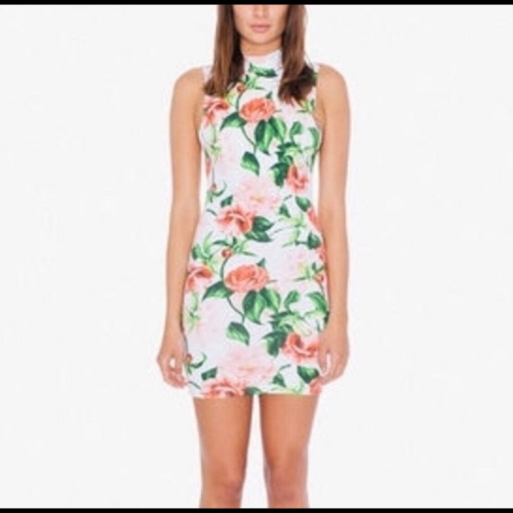 America apparel high neck open back floral dress